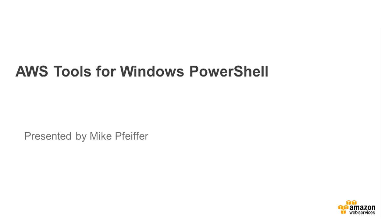 AWS Tools for PowerShell Webinar