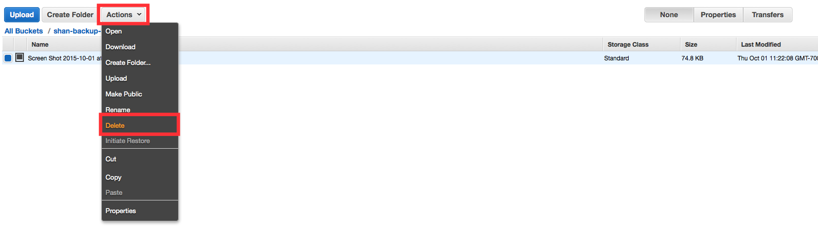 Backup Files to S3 - Delete