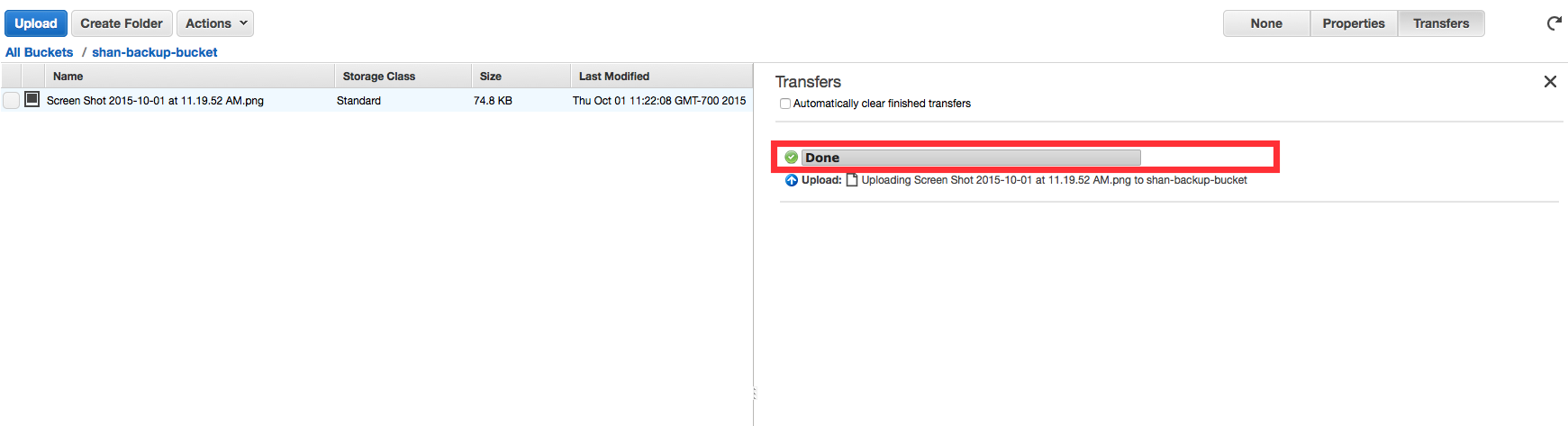 Backup Files to S3 - Progress Bar