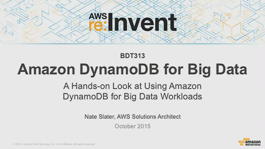 Amazon DynamoDB for Big Data