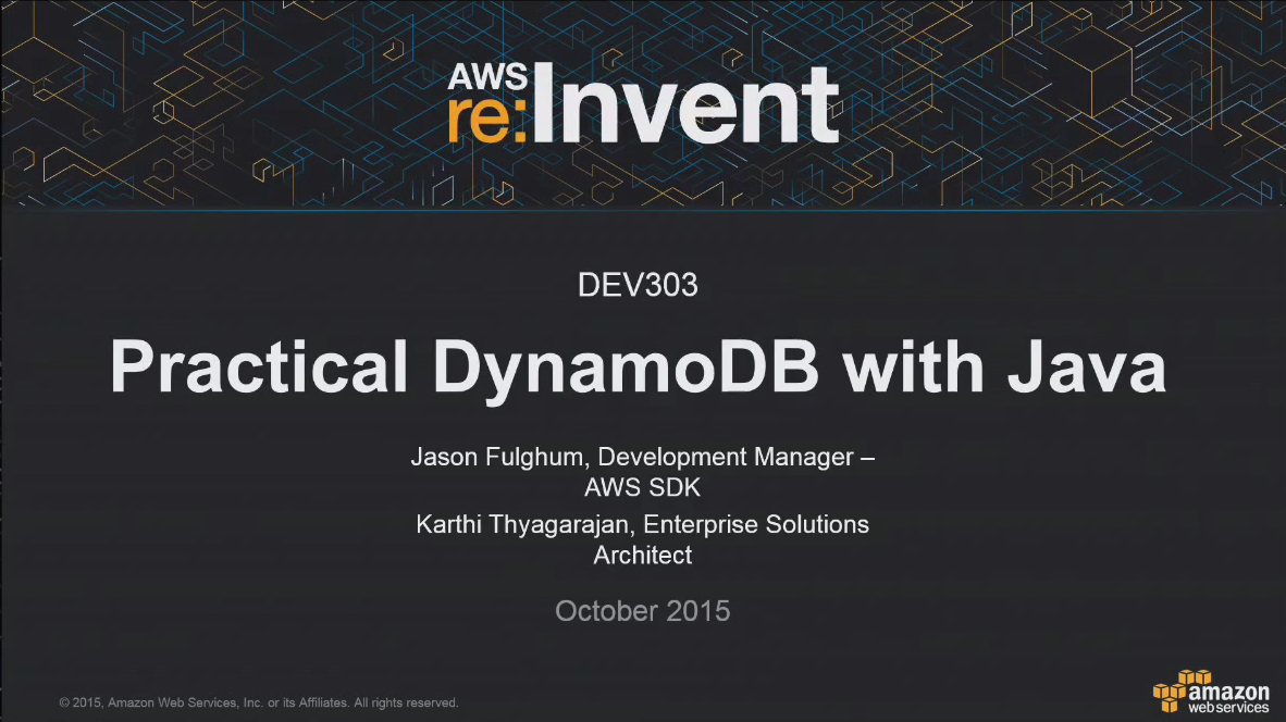 Practical DynamoDB Programming in Java